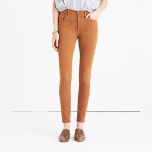 Madewell 9" High-Rise Skinny Jeans: Garment-Dyed Edition Brown Tan 25